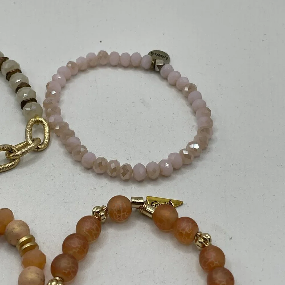 Erimish Beaded Stretch Bracelets Set of Four Multicolor OS One Size